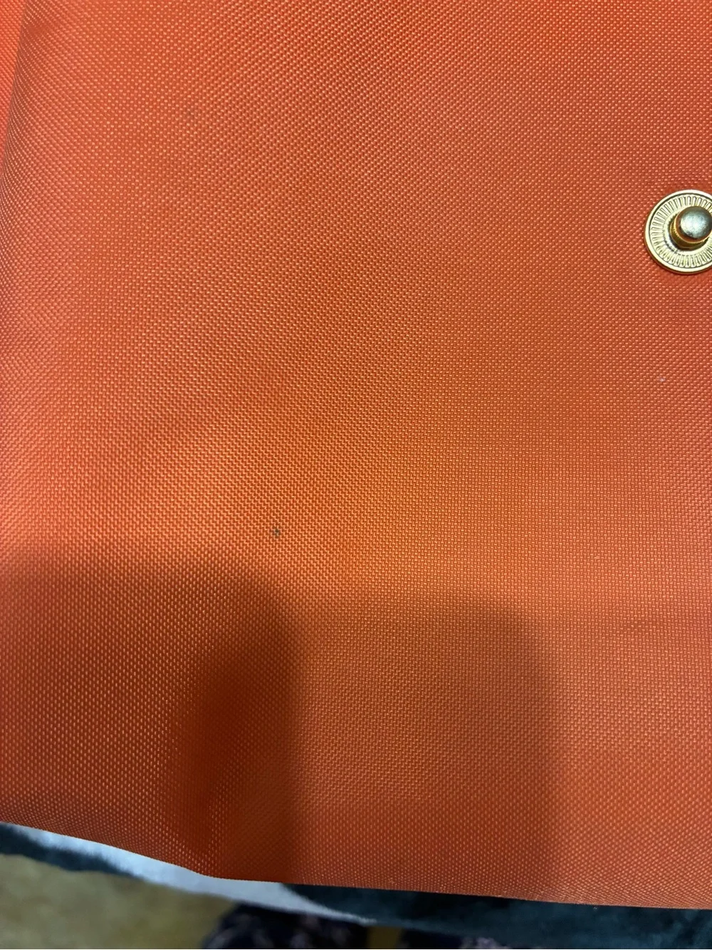 Longchamp Orange Nylon Backpack with Brown Trim